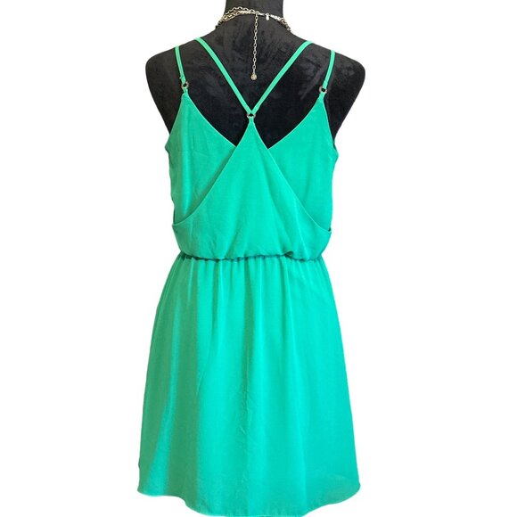 💖A. Byer Green Sleeveless Dress M Polyester - Picture 3 of 8